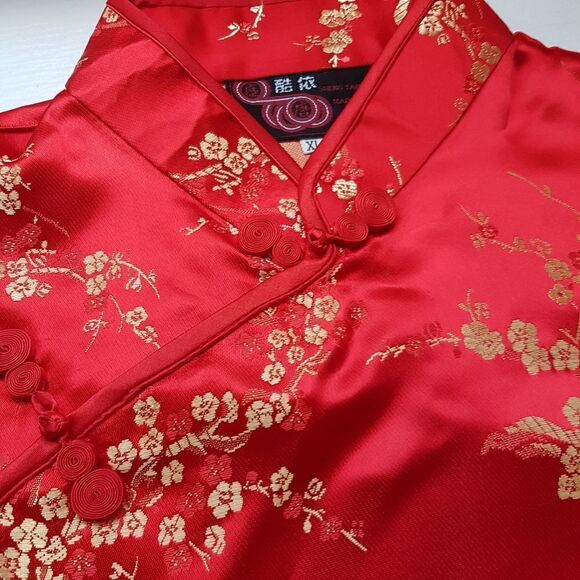 Traditional Chinese Red/Gold Women's Button-up Blouse  Small/Medium Authentic - Picture 7 of 16